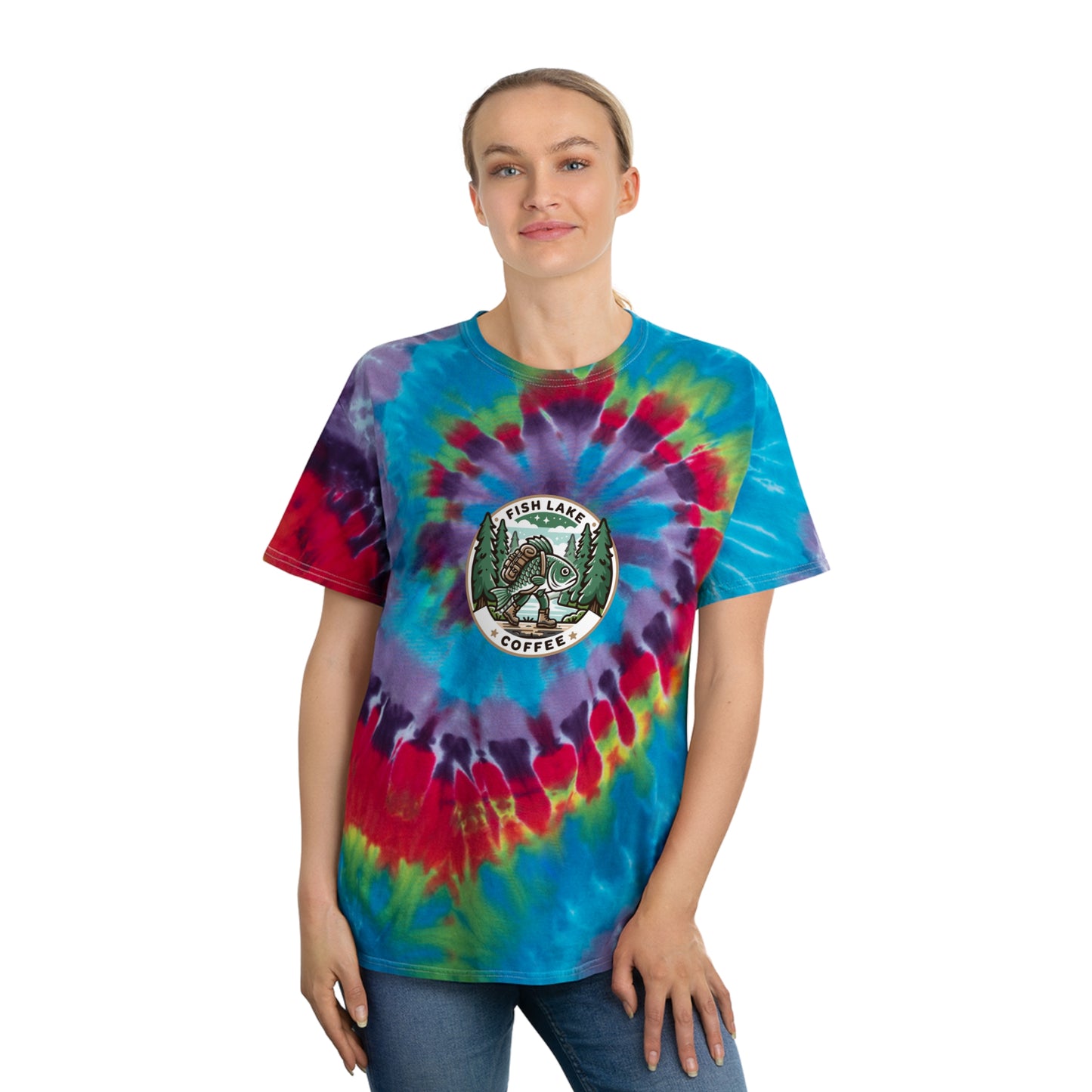 Fish Lake Coffee - Tie-Dye Tee, Spiral