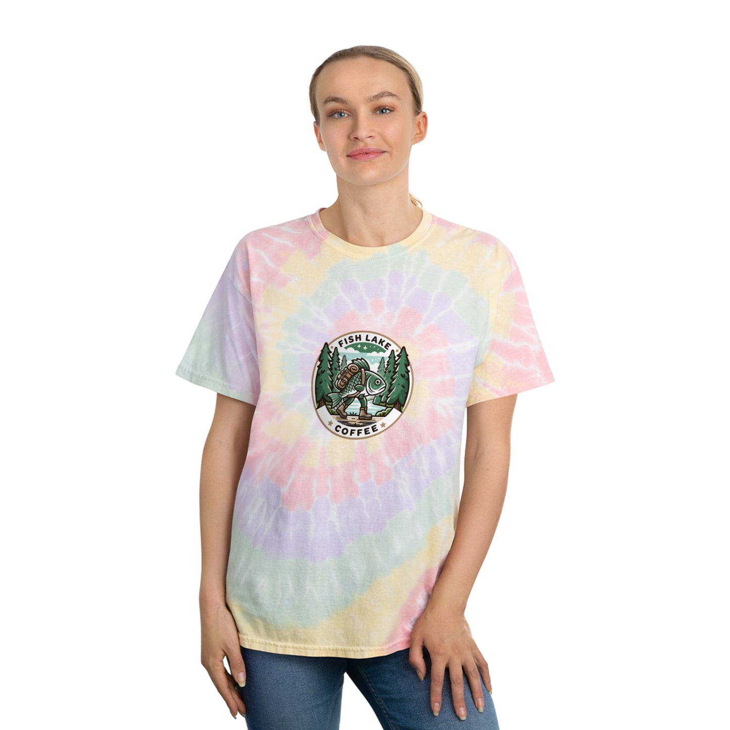 Fish Lake Coffee - Tie-Dye Tee, Spiral